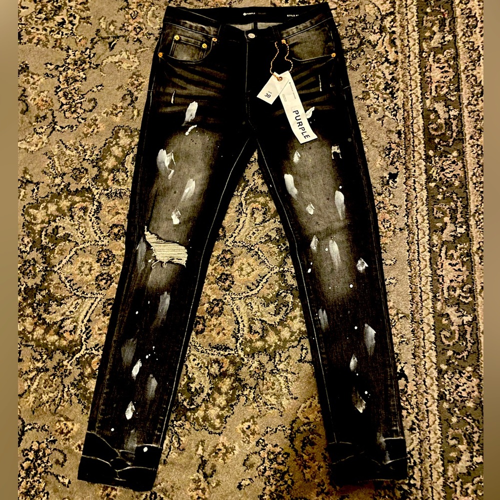 Is a purple jeans size 30 color, black, a little bit of weight